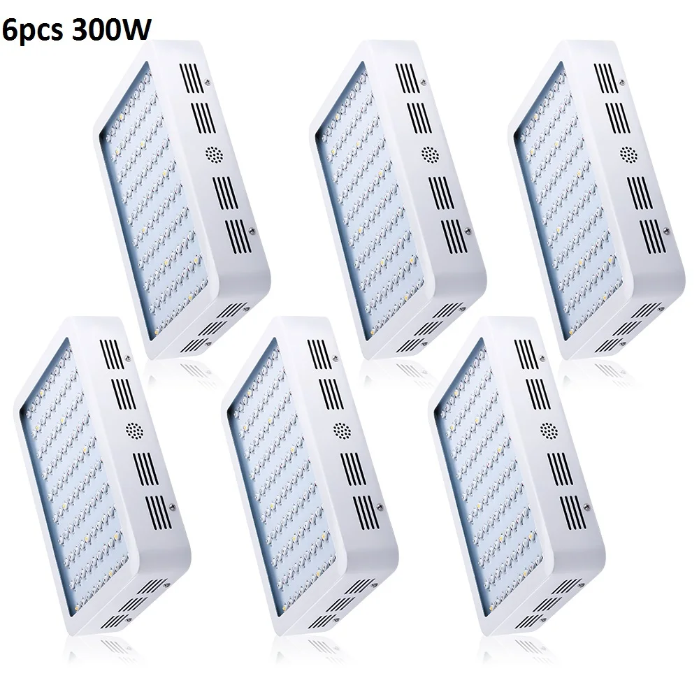 6 шт. 300 Вт полный спектр светодиодный светать белый Панель для цветочных растений вегетативной и цветения растений светодиодный свет