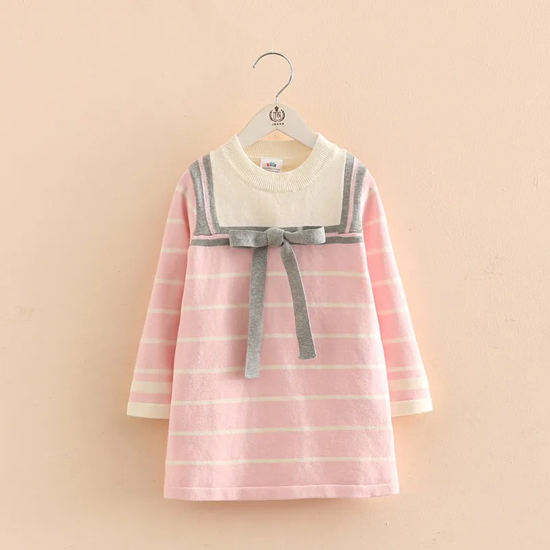 

qz-3915 2017 spring Korean version of the new wave point Yan balance due Girls long-sleeved dress