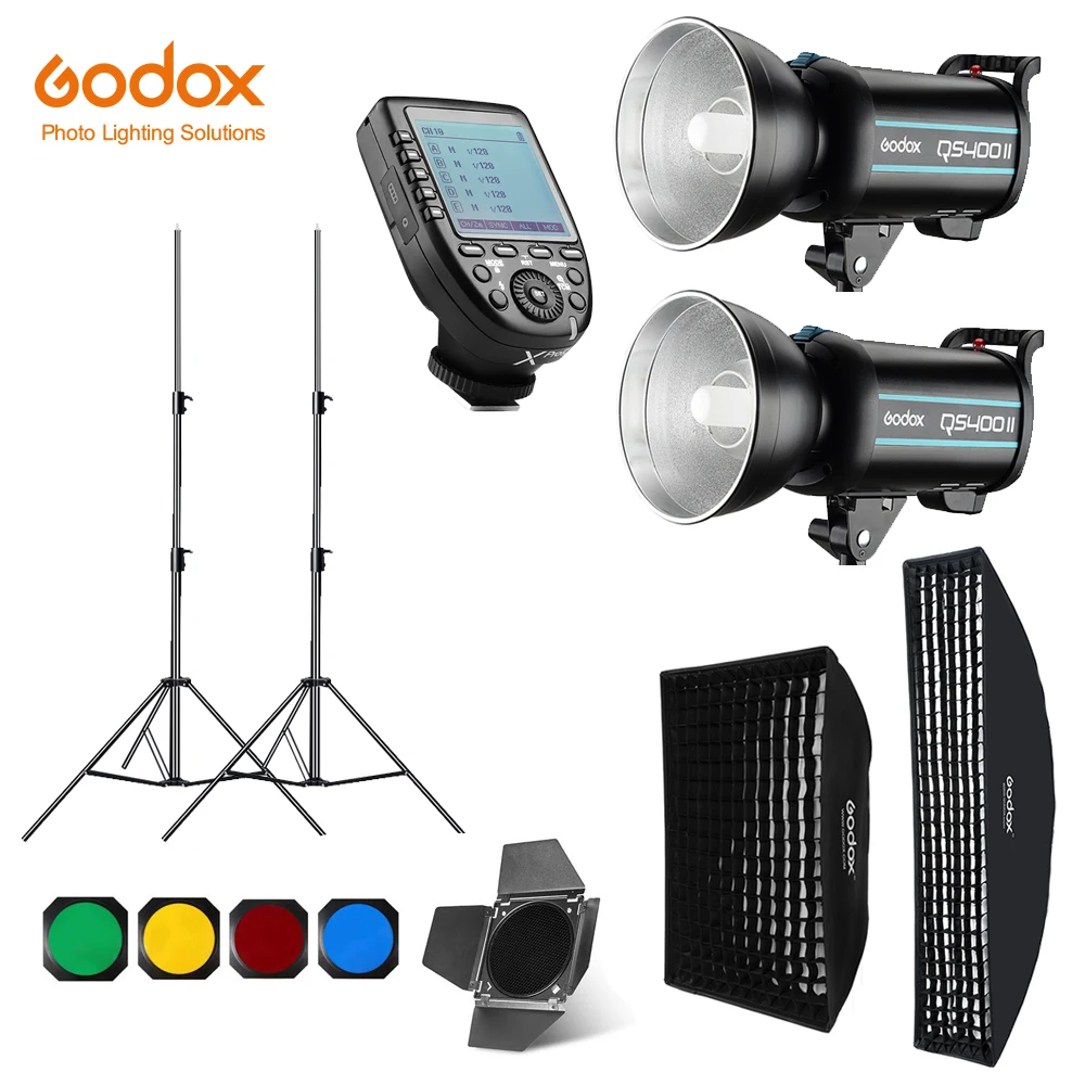 Вссветильник шка Godox QS400II 2x400Ws для фотостудии триггер XPRO софтбокс стойка