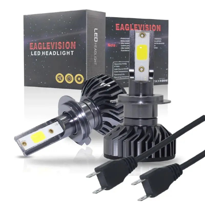 

One Pair Car H7 LED Headlights DC9-30V COB Bulb 6000K White Fog Lights