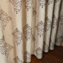 

Curtains for Living Dining Room Bedroom Continental Chenille Jacquard Embroidery Fabric Tulle Bedroom High Shade Curtain Fabric