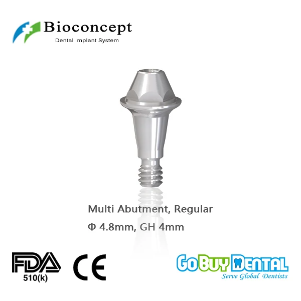 Osstem TSIII&Hiossen ETIII abutment compatible Hexagon Regular Multi abutment D4.8mm, Straight, gingival height 4mm(337100)