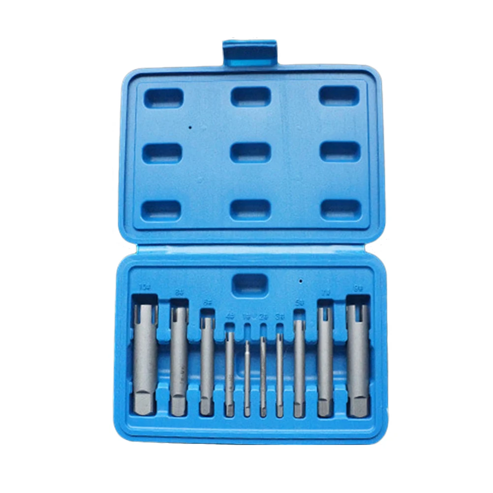

10PCS/Set Tap Extractor Stainless Steel Easy To Use Practical Stripped Tap Extractor for Industrial
