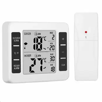 

Wireless Digital Audible Alarm Refrigerator Thermometer with 2pcs Sensor Household Thermometers