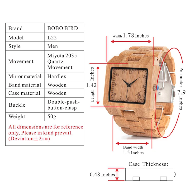 BOBO BIRD деревянные часы мужские высококачественные бамбуковые часы мужские роскошные квадратные кварцевые аналоговые часы relogio masculino V-L22