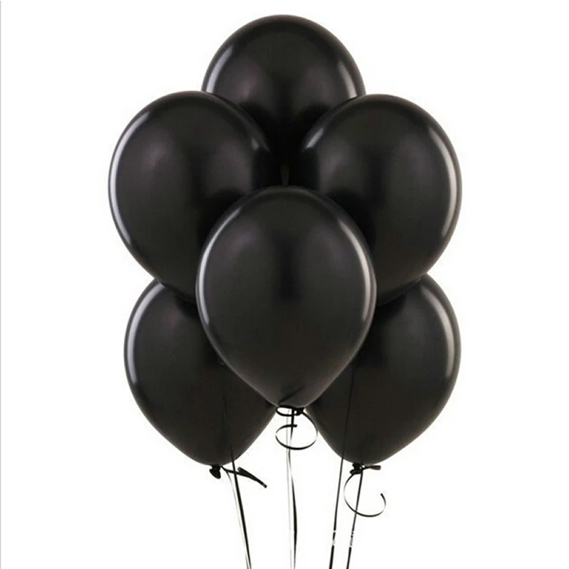 Black Balloons 20PCs 10 Inch Thick 1.5 g Birthday Baloon Decorations