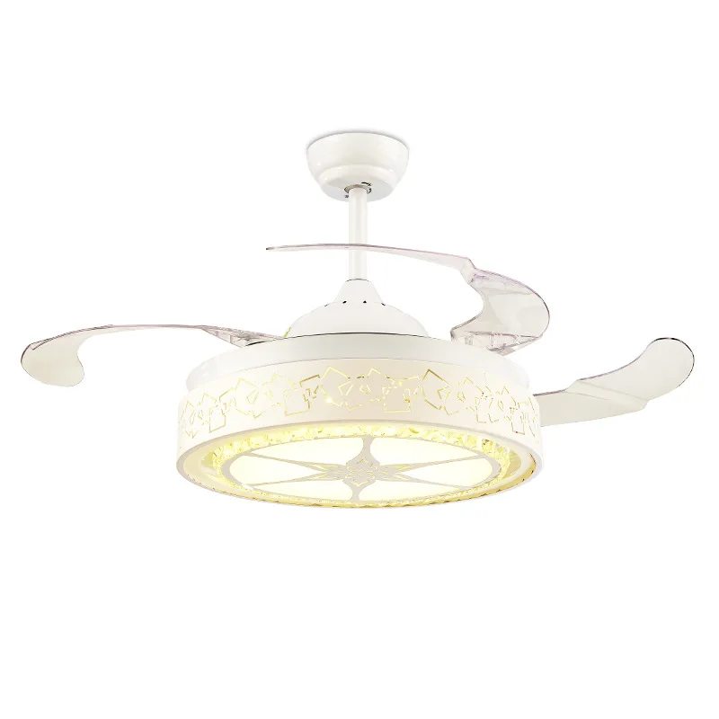 

LukLoy Modern LED Invisible Ceiling Fan Light Living Room Home Restaurant Bedroom Study Ceiling Fan Pendant Light Energy Saving