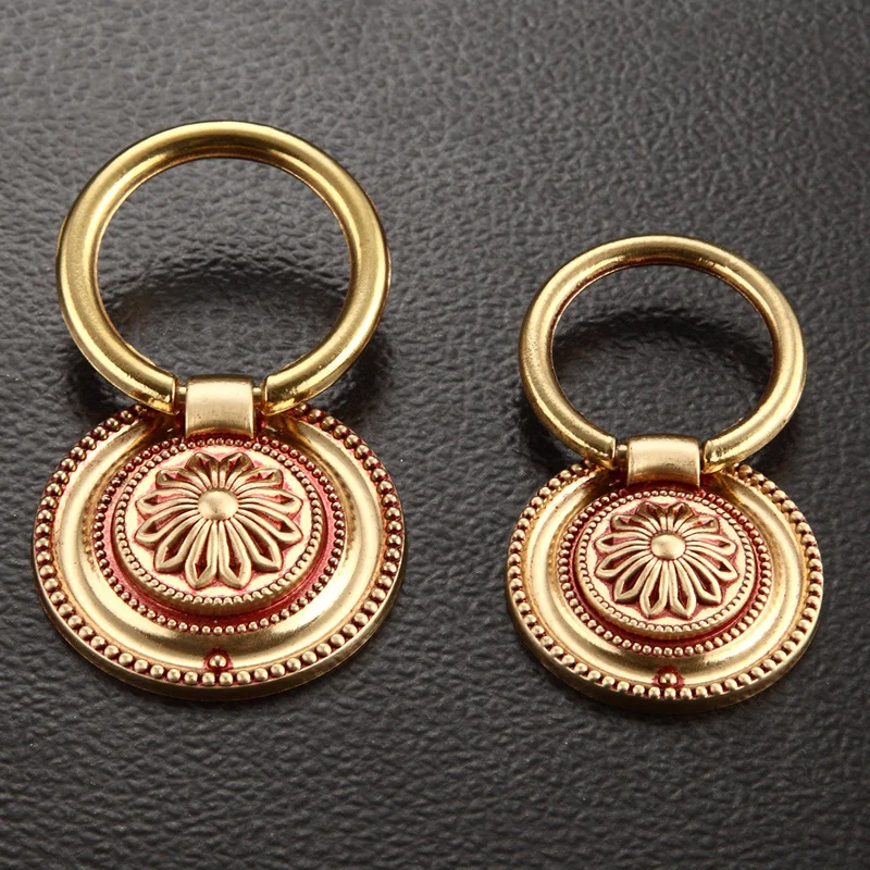 

2 pieces Bronze Vintage Door Pulls Handles Invisible Cabinet Drawer Round Knobs Wardrobe Cupboard Door Handles