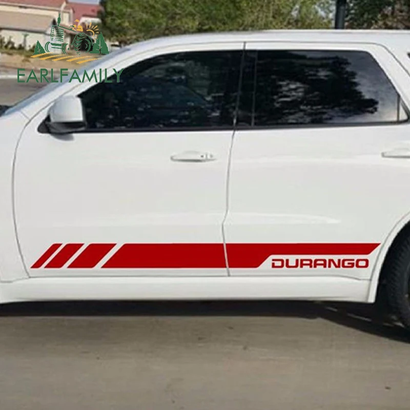 

EARLFAMILY 155cm x 11cm 2x Side Door Stripes Decal Vinyl Kit Car Sticker Styling for Dodge Durango 2010-2017 RT GT Sport Light
