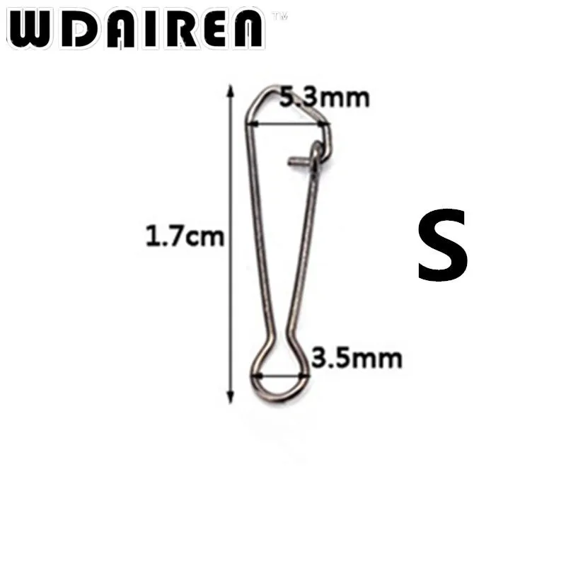 10 шт./лот рыболовный Соединитель с застежкой "булавка" подшипник поворотный из нержавеющей стали с защелкой снасть для приманки на рыболовецкий крючок аксессуары - Цвет: S