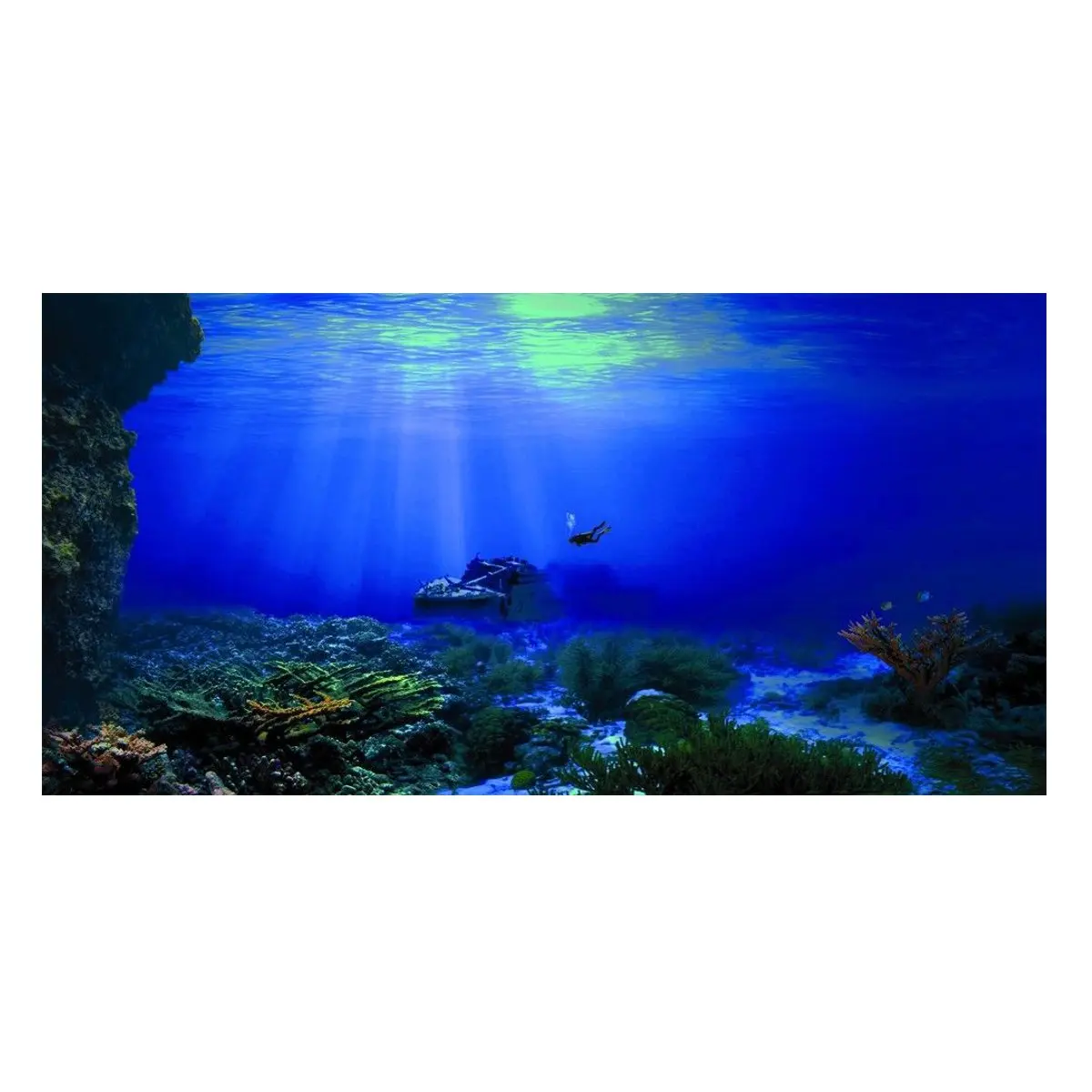 5 Размер ПВХ высокий глянцевый аквариум фон морского дна затонувший аквариум фон плакат аквариум украшения пейзаж самоклеющиеся - Цвет: Белый