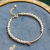 Natural Freshwater Pearls Bracelet Handmade Personalized Gold Filled Bangles Vintage Jewelry Boho Bracelet For Women