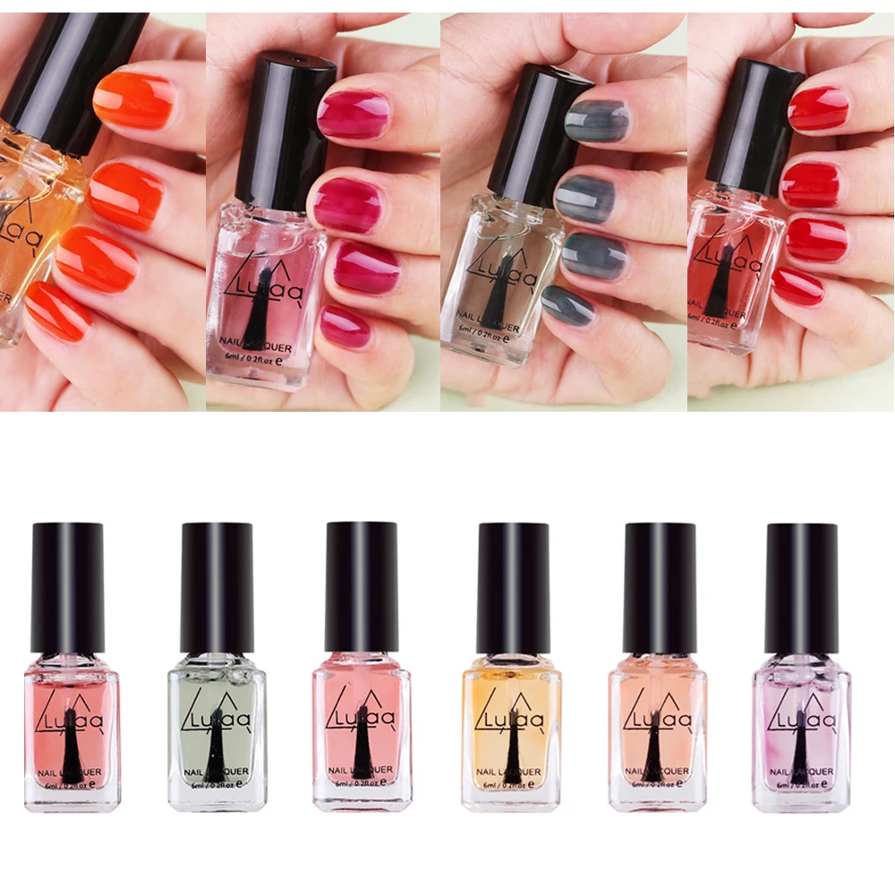 UV Ray Tracing 6 Colors Sunlight Change Nail Polish Lacquer Paint Beauty Set 6ml Variability Art Gel Mild and Tasteless TSLM2