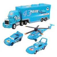 4Pcs Disney Pixar Cars 2 Lightning McQueen The King Aircraft Mack Uncle Track 1:55 Diecast Metal Alloy Modle Gifts Kids Toys