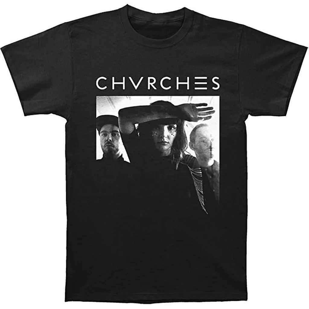 Футболка с принтом хлопковая Новый стиль Chvrches группа EOE Для мужчин Slim Fit футболка