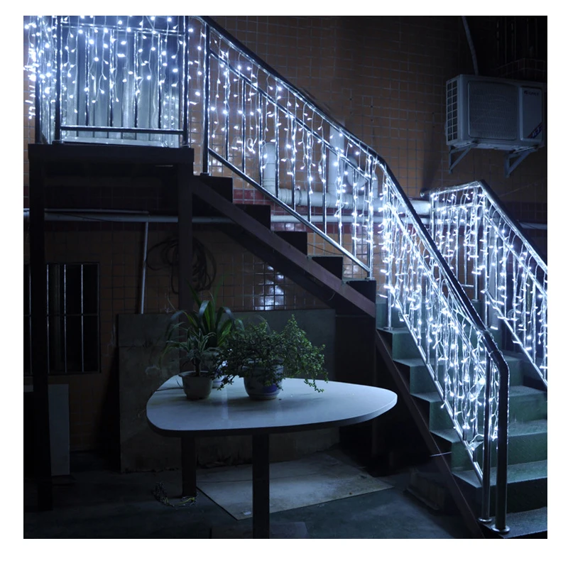 JULELYS 6 * 1M 256 Bulbs LED Wedding Curtain Light Christmas Garland Lights Decoration For Holiday Home Garden Backyard Decor JULELYS 6 * 1M 256 Bulbs LED Wedding Curtain Light Christmas Garland Lights Decoration For Holiday Home Garden Backyard Decor