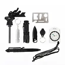 10 Sets Of Multi-purpose Outdoor Survival Kit Travel Kit Camping Adventure Tourism Security Tool Camping Set Hiking Travel Kits