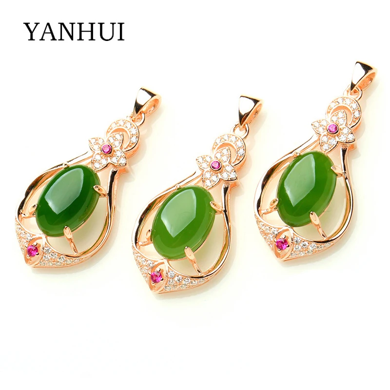 YANHUI Original font b Luxury b font Women Natural Green font b Crystal b font Stone