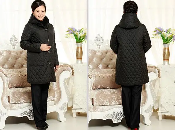 

COAT Long section of straight Jackets new women's winter coat jacket fashion hooded coat mother coat cotton nedan 611