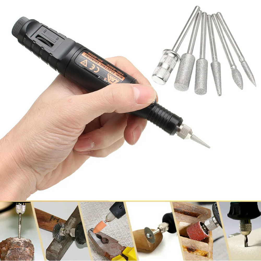 100 240V Micro Engraver Pen Diamond Tip Detail For Wood Metal Ceramic