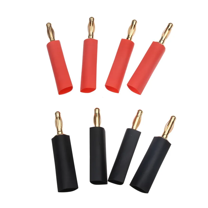 

YT 8PCS Red/Black Banana Plugs Budweiser Gold-plated Audio Speaker Amplifier Banana Musical Speaker Wire Cable Plugs Connectors