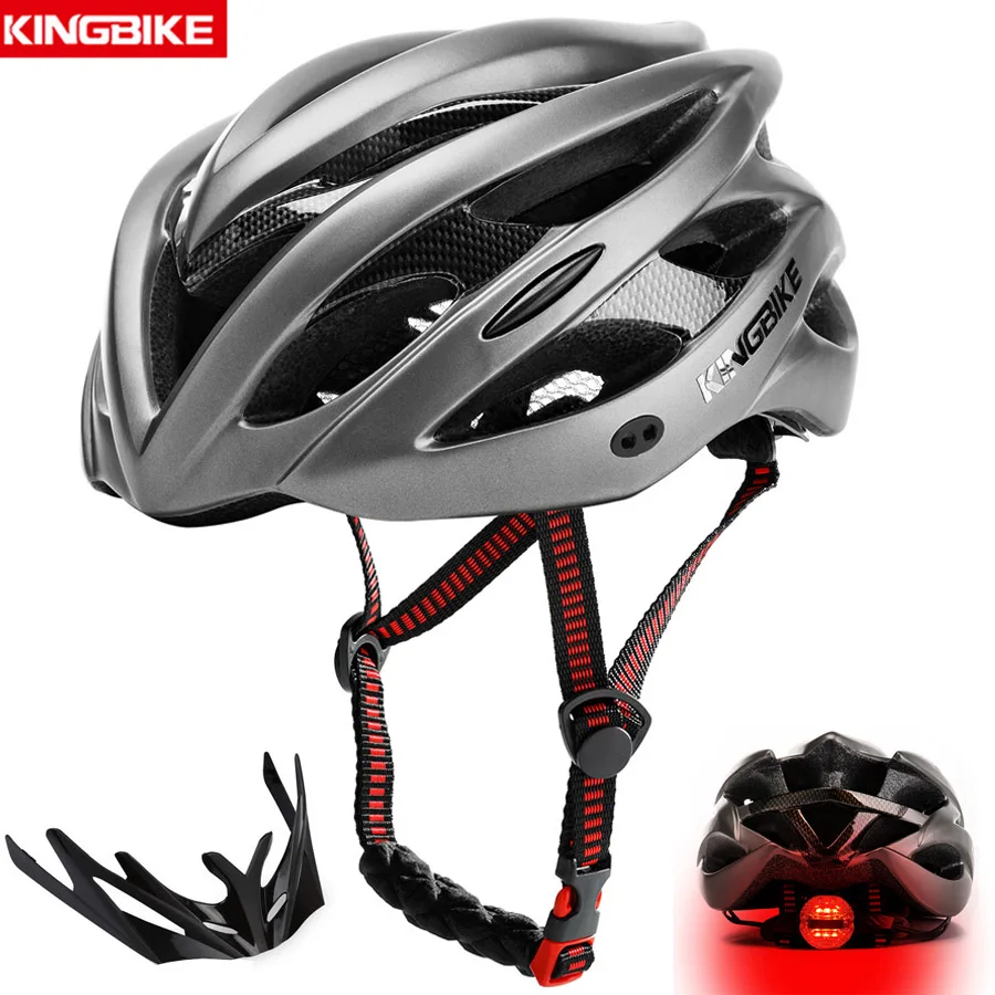 

KINGBIK Bike Helmet Outdoor Sports Bicycle Helmet Mtb Road Mountain Ultralight EPS Men Taillight Cycling Helmet Skating Helmets
