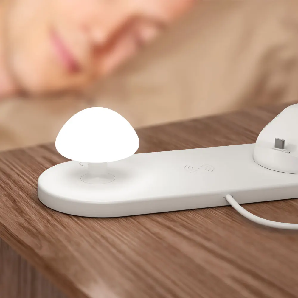 Ascromy Mushroom Led Lamp Fast QI Wireless Charger Stand Dock Stand For Apple iPhone XS Max X XR 8 Plus 7 Samsung S9 S8 S7 edge (2)