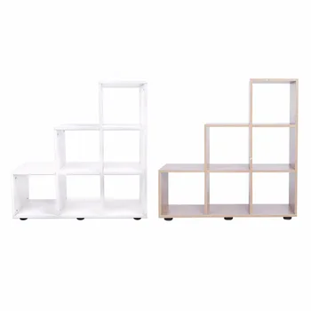 

6 Grids Step Storage Cube Display Shelf Safe and Durable Modern Wooden Bookshelf Bookcase suitable for Home Office Use