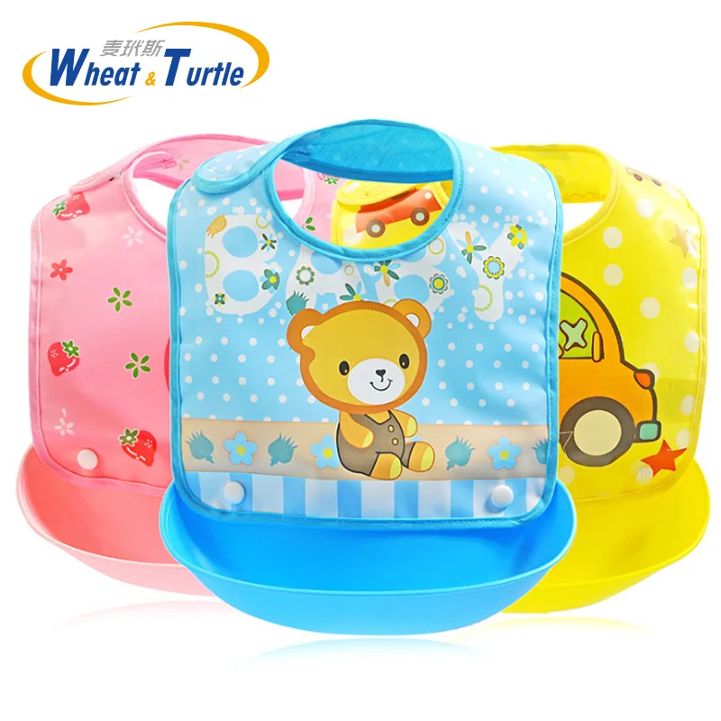 

Mother Kids Baby Clothing Accessories Bibs Burp Cloths EVA Waterproof Unisex Infants Cartoon Feeding Cloth Saliva Towel Apron