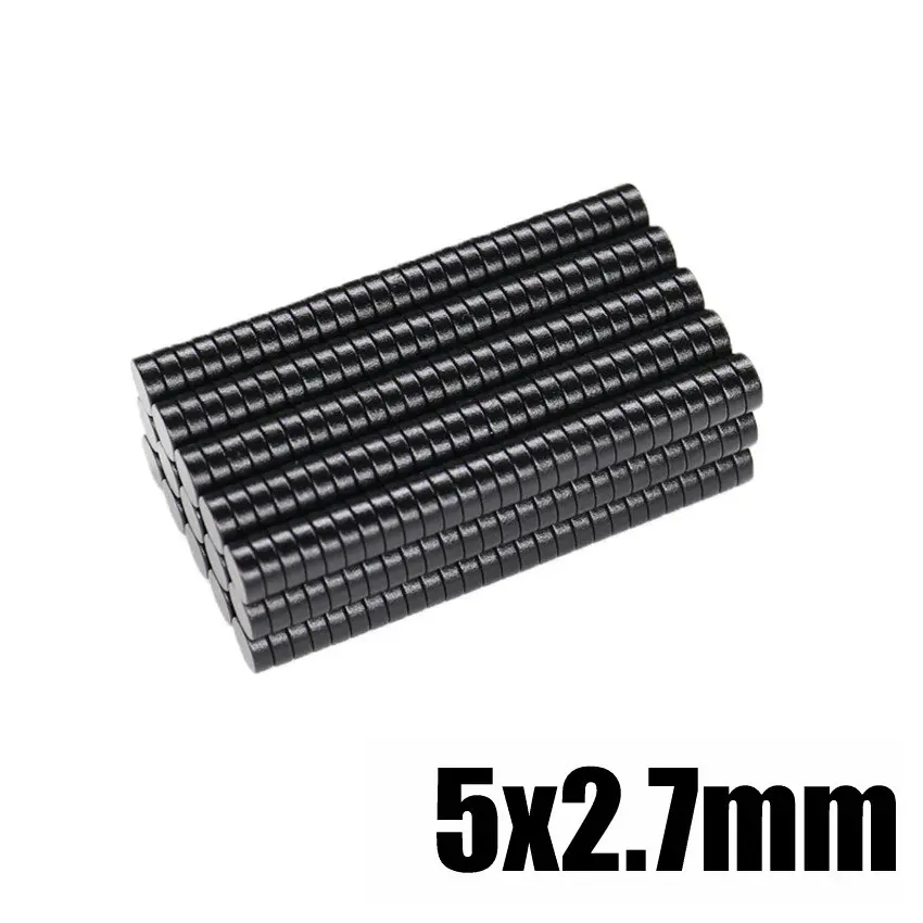 

Black Epoxy Resin Magnet Disc Dia.5x2.7 Waterproof Permanent Neodymium Strong Small Round Magnet 100pcs Corrosion Resistance