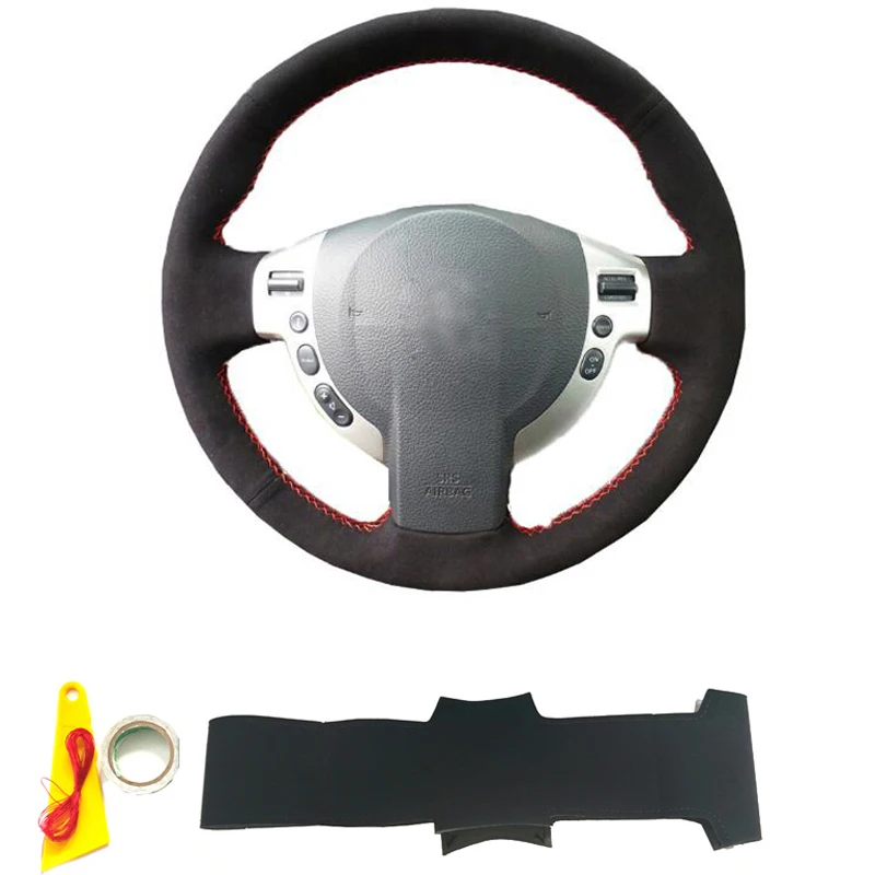 

Heated warm DIY braided suede steering wheel cover interior accessories for Nissan Qashqai J10 J11 X-trail T31 NV200 Rogue