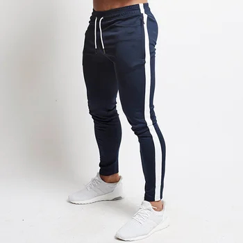 

Red Jogging Pants Men Striped Sport Sweatpants Running Pants GYM Pants Men Cotton Trackpants Fitness Jogger Bodybuilding Trouser