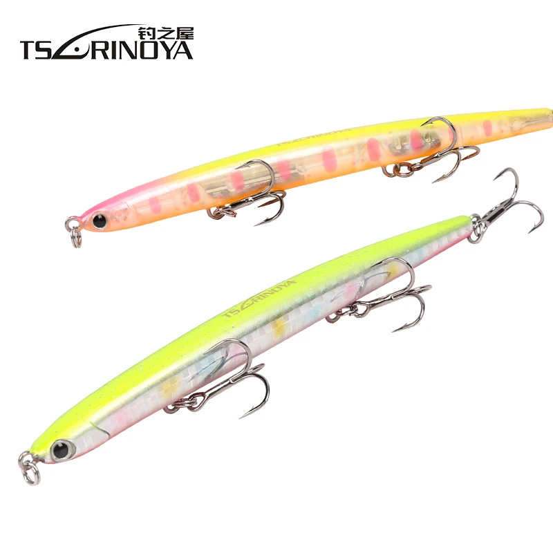 TSURINOYA DW47 Sinking Pencil Fishing Lure 12g 110mm Lures BKK Hooks Slim Hard Artificial Bait Fishing Lures Wobble TSURINOYA DW47 Sinking Pencil Fishing Lure 12g 110mm Lures BKK Hooks Slim Hard Artificial Bait Fishing Lures Wobble