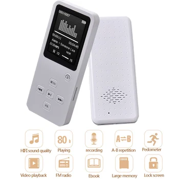 

8GB Bluetooth MP4 Player Support TF card FM E-book Pedo Meter Clock Portable 1.8'' Screen Speaker HiFi Sound MP3 Music Player