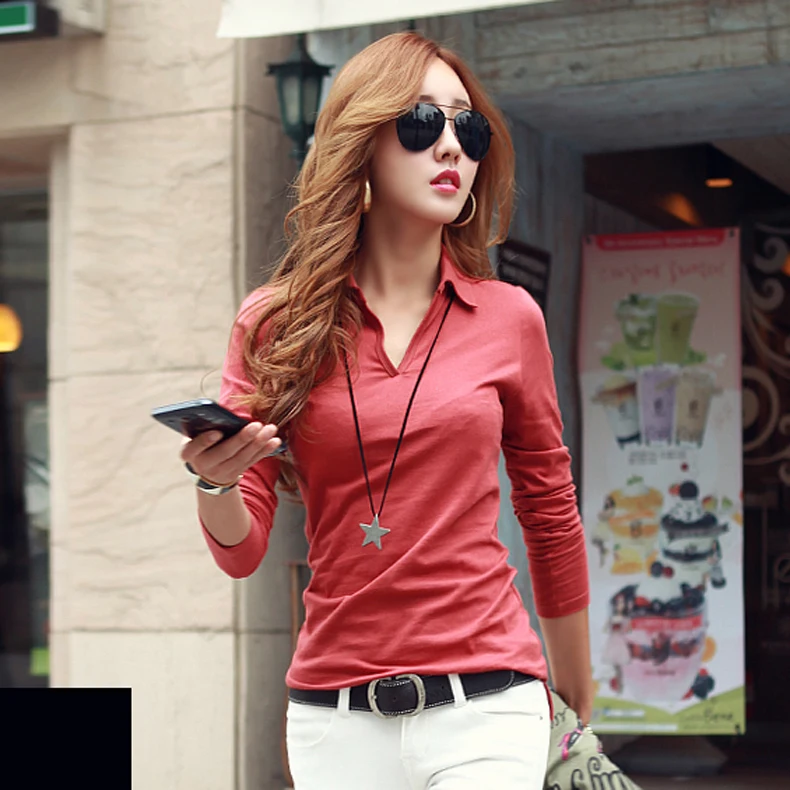gkfnmt t shirt women long sleeve cotton V turn down collar tops tees t-shirt woman tshirt camiseta feminina 2017 ropa mujer gkfnmt t shirt women long sleeve cotton V turn down collar tops tees t-shirt woman tshirt camiseta feminina 2017 ropa mujer