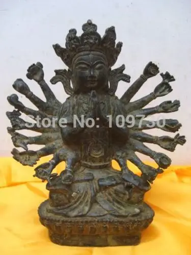

bir 002436 Tibet antique imitation Bronze Guan Yin buddha statue