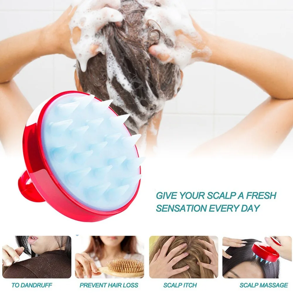 Portable Silicone Head Body Scalp Massage Brush Comb Anti hair Loss Brushes Combs Brush Bath Spa