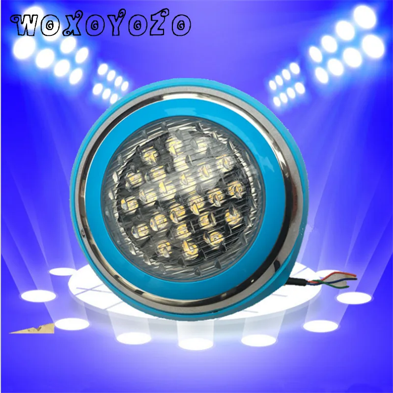 Nuevo RGB iluminación al aire libre LED piscina de luz de control remoto AC 12 V estanque luces led piscina LED IP68 54 W lámpara subacuática