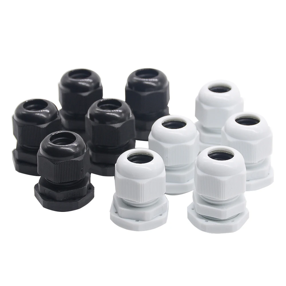 

10pcs/lot High quality IP68 M18 x 1.5 for 5-11mm Cable CE Waterproof Nylon Plastic Cable Gland Connector