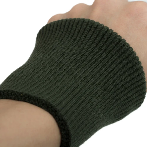 Плотный Хлопок, плотный эластичный трикотажный свитер, манжеты на рукавах, ребристая трикотажная ткань в рубчик для пухового пальто - Цвет: Dark army green