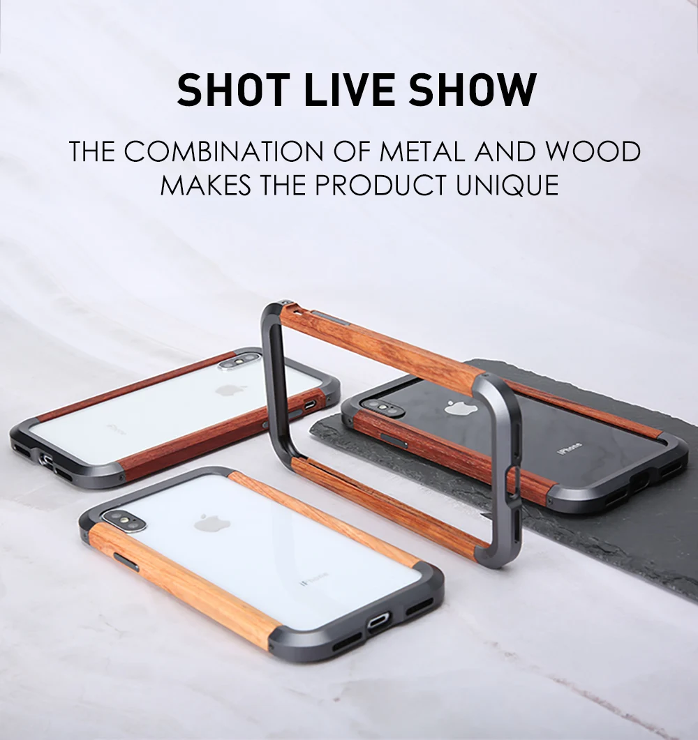 Phone Case For iPhone 11 11 Pro 11 Pro Max Luxury Hard Metal Aluminum Wood Protective Bumper Phone Case for iPhone XS X