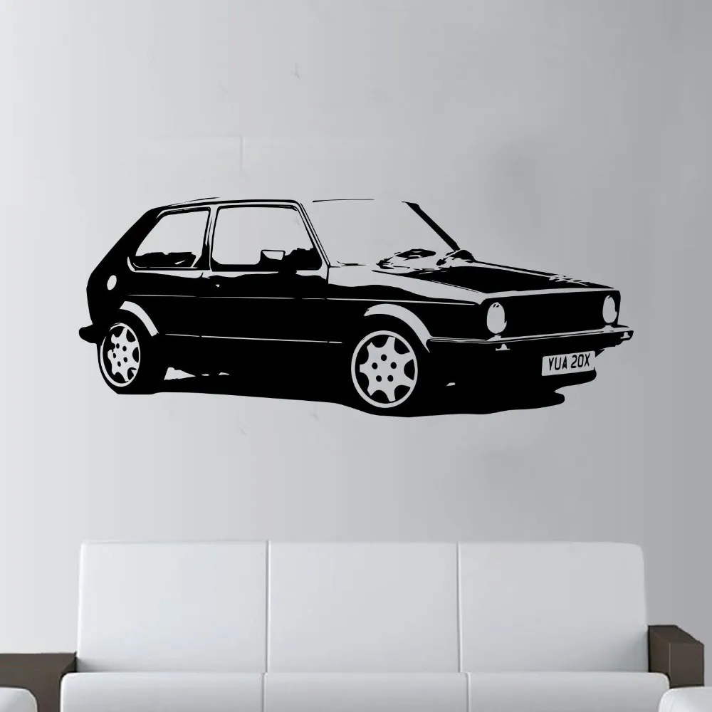 Виниловая дизайн Винтаж автомобилей VW Golf GTI Mk1 Классический Wall Art Наклейка Стикеры, художественное украшение для дома, Настенная Наклейка на стену в комнату M336