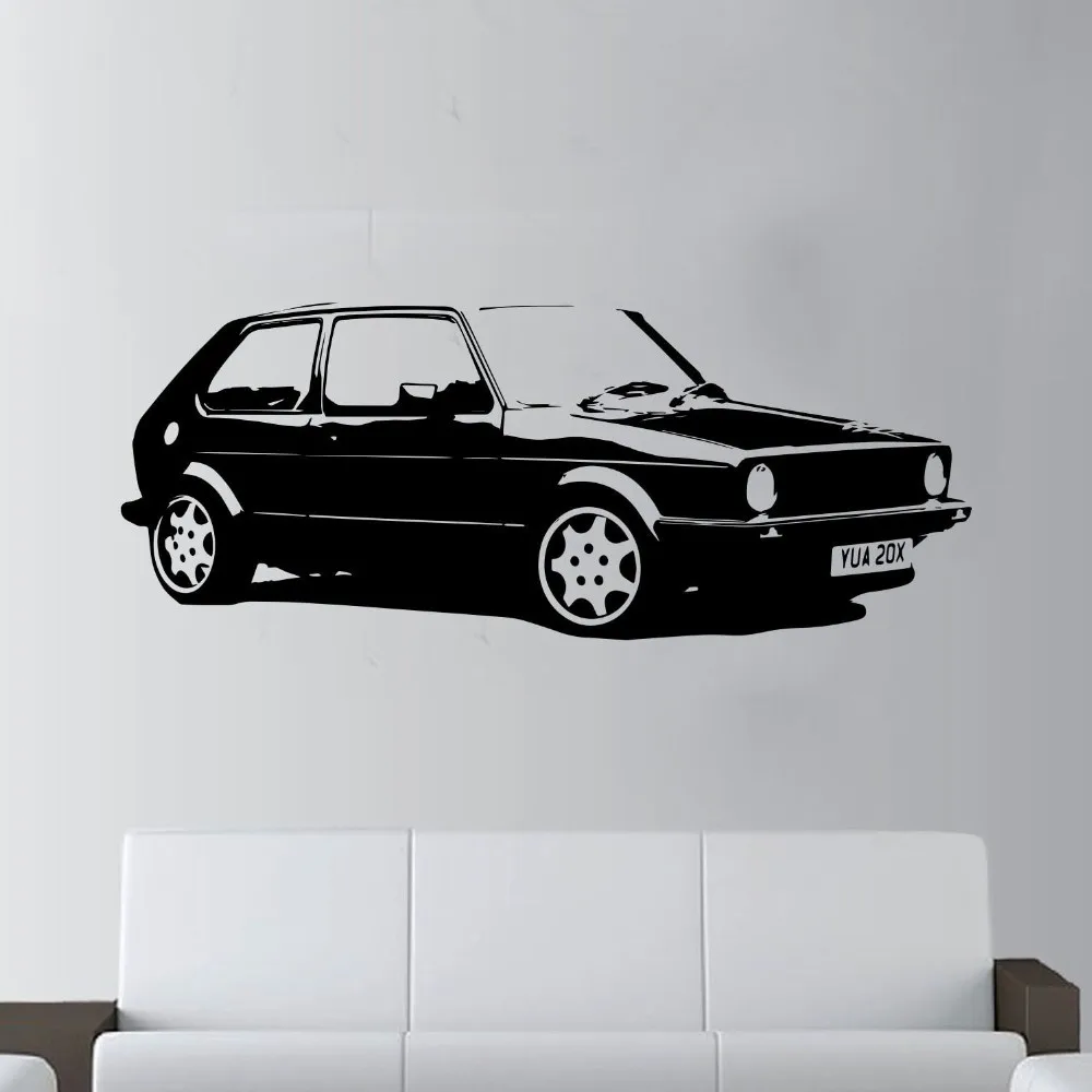 

Vinyl Design Vintage Car VW Golf GTI Mk1 Classic Wall Art Decal Sticker Home Decoration Art Mural Room Wall Sticker M336