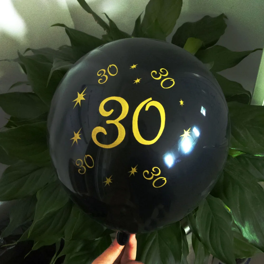 10 шт золотые черные 12 дюймовые латексные шары с номером 30th 40th 50th 60th С Днем