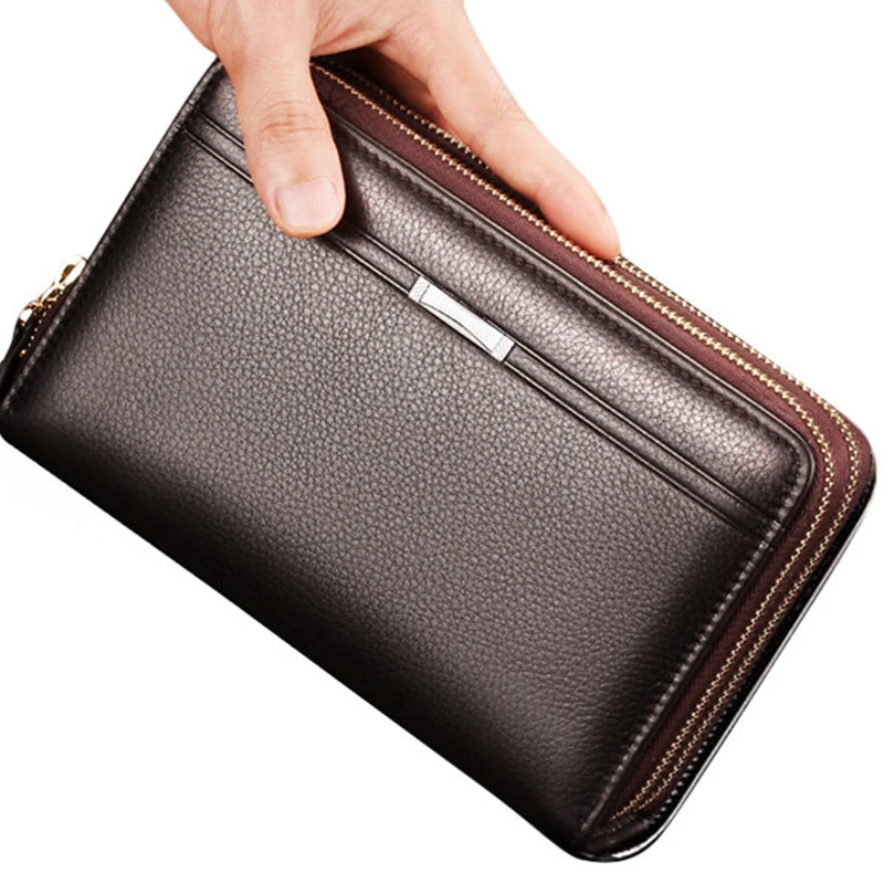 Fashion Men Clutch Bag Wallet Waterproof Business Long Zipper Wallets