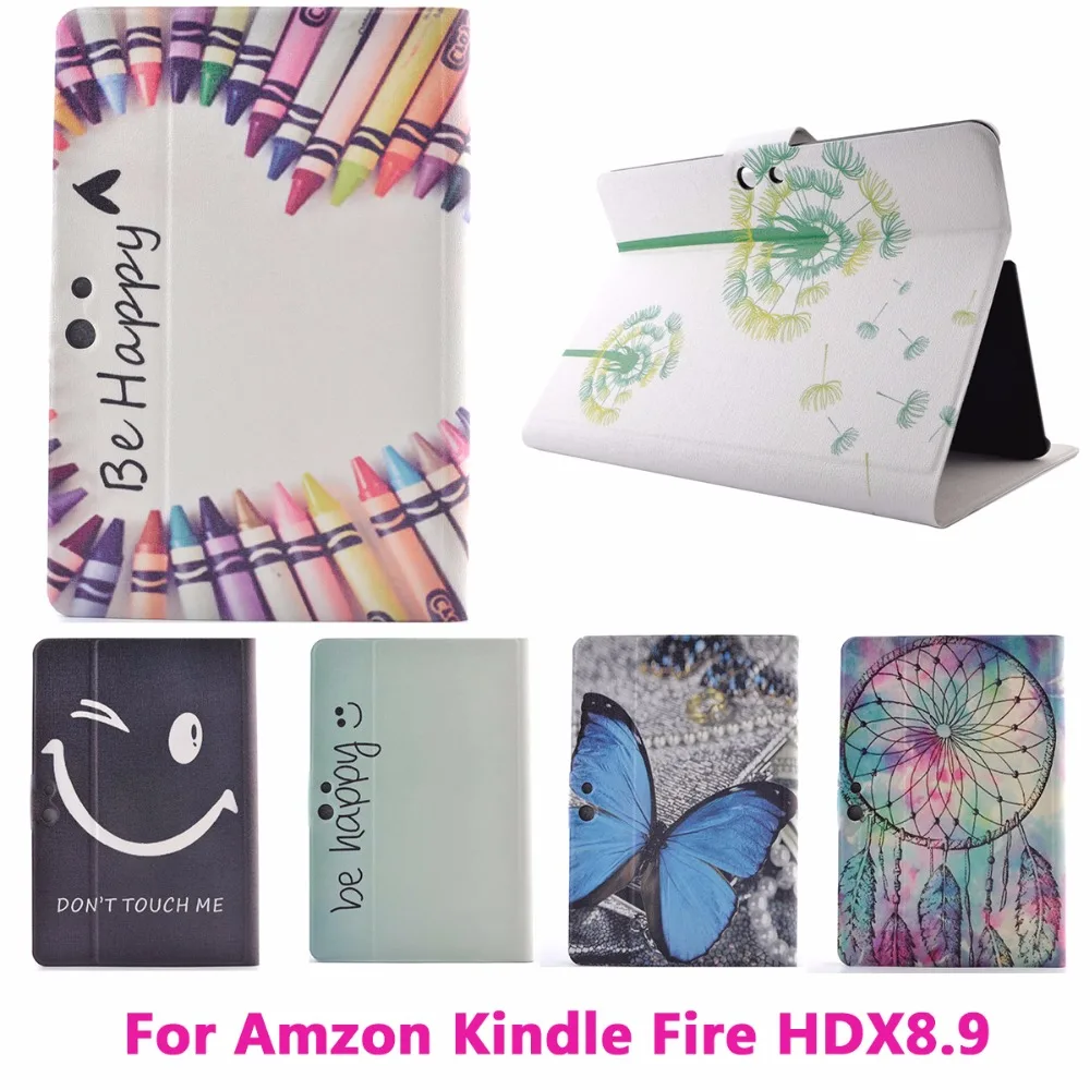 

Flowers Flip Leather Tablet PC Case for Amazon Kindle fire HDX 8.9 inch Cover Anti-Dust Shell Protective Skin Bag Housing Sheath