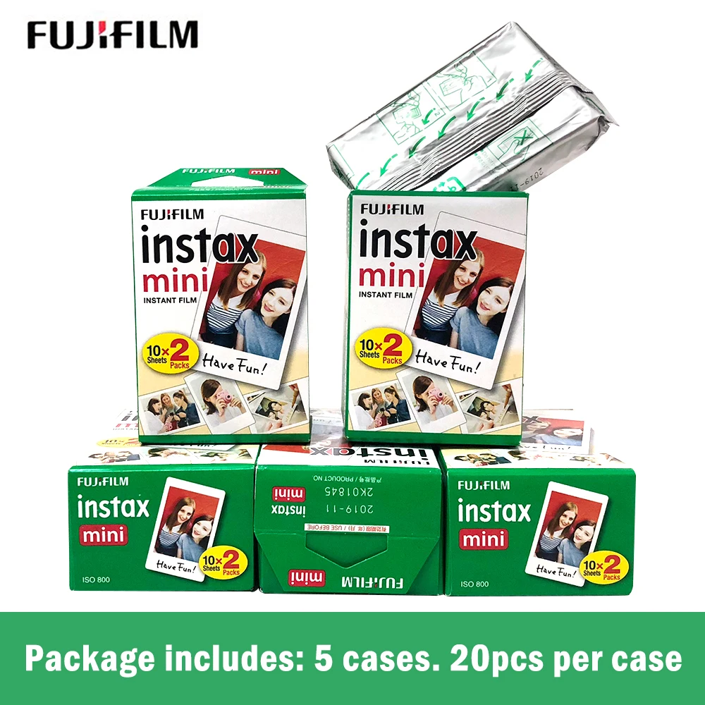 100 листов мини Fujifilm instax пленка 3 дюйма белый край фотобумага для 8 9 7s 25 50s 90
