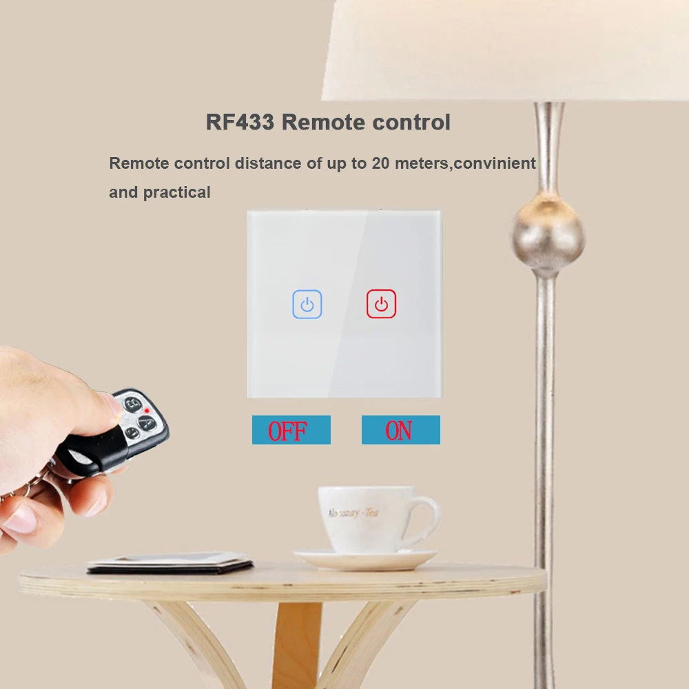 ЕС/Великобритания Стандартный туя приложение переключатель управления, RF433/Wifi/сенсорный пульт дистанционного управления выключатель света с Amazon Alexa Google для умного дома