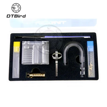 

Transparent Visible Pick Cutaway Practice Padlock Lock With Broken Key Removing Hooks Lock Kit Extractor Set Locksmith Tool
