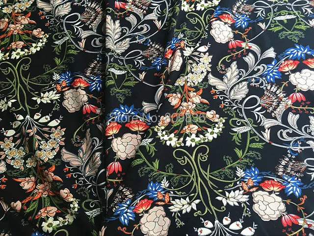 30s хорошего качества в цветочек с вискозной ткани для швейной праздничное платье с цветочным рисунком ткани летнее платье DIY аксессуары(ss-7276